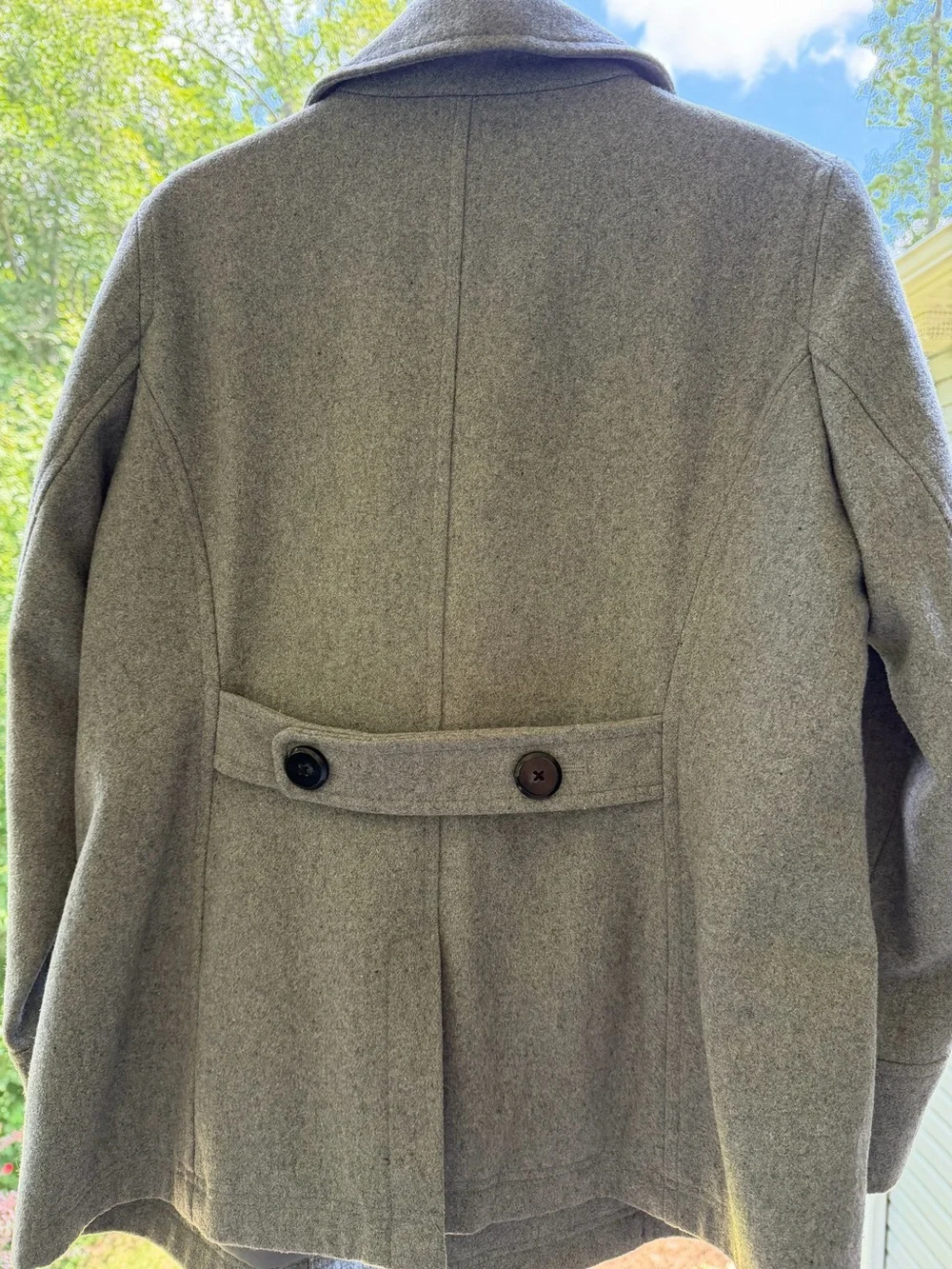Old Navy Gray Women's Double-Breasted Peacoat - Picture 2 of 6